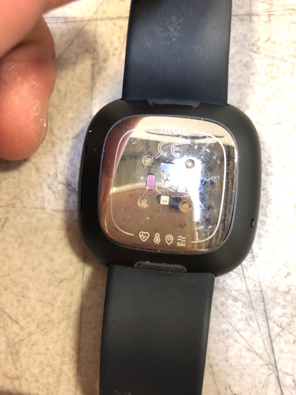 Photo 1 of Fitbit Sense Advanced Smartwatch with Tools for Heart Health, Stress Management & Skin Temperature Trends, Carbon/Graphite, One Size (S & L Bands Included)

