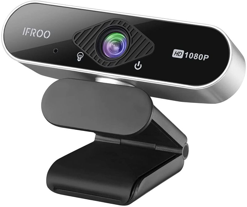 Photo 1 of IFROO FHD 1080P Webcam with Microphone,No fisheye Wide-Angle for Desktop Laptop Computer Web Camera,USB Plug and Play,Compatible Skype Zoom YouTube Windows/Mac OS,for Live Streaming,Recording,Gaming
