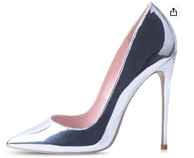 Photo 1 of Elisabet Tang Women's Pointed Toe 12cm High Heel Pumps (Silver, 7)
