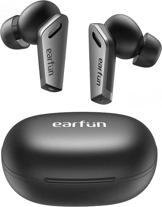 Photo 1 of Active Noise Cancelling Wireless Earbuds, EarFun® Air Pro Hybrid ANC Bluetooth Earbuds, 6 Mics ENC Clear Call Earphones, Stereo Deep Bass, 32H Playtime with USB-C Fast Charge, Ambient Mode for Office