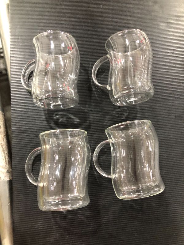 Photo 3 of BTaT- Double Walled Glass Beer Mugs, 4 Pack, 16 oz(500 ml), Beer Mugs, Beer Mugs for Freezer, Beer Stein Mugs, Beer Glasses, Beer Mug Glass, Glass Beer Mug, Beer Mugs with Handles