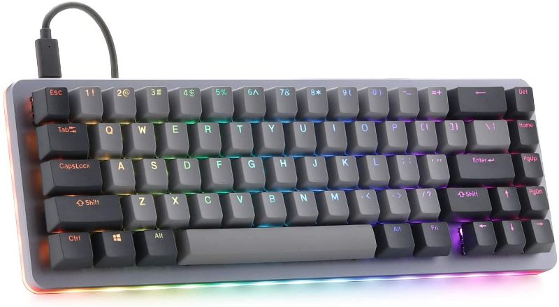 Photo 1 of Drop ALT Mechanical Keyboard — 65% (67 Key) Gaming Keyboard, Hot-Swap Switches, Programmable Macros, RGB LED Backlighting, USB-C, Doubleshot PBT, Aluminum Frame (Cherry MX Brown RGB, Gray)