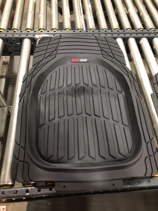 Photo 2 of Motor Trend 923-BK Black FlexTough Contour Liners-Deep Dish Heavy Duty Rubber Floor Mats for Car SUV Truck & Van-All Weather Protection Trim to Fit Most Vehicles