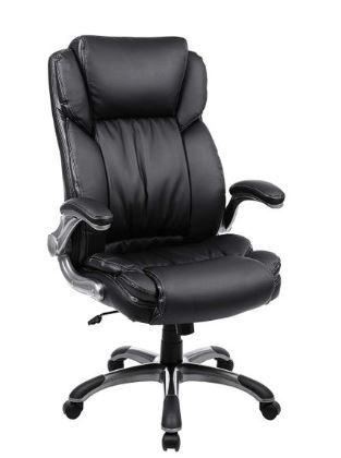 Photo 1 of SONGMICS Extra Big Office Chair High Back Executive Chair with Thick Seat and Tilt Function Black 