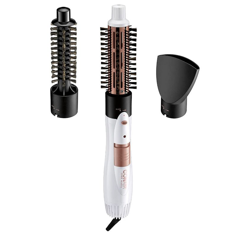 Photo 1 of Conair Double Ceramic 3-in-1 Hot Air Brush, Dry as You Style, White