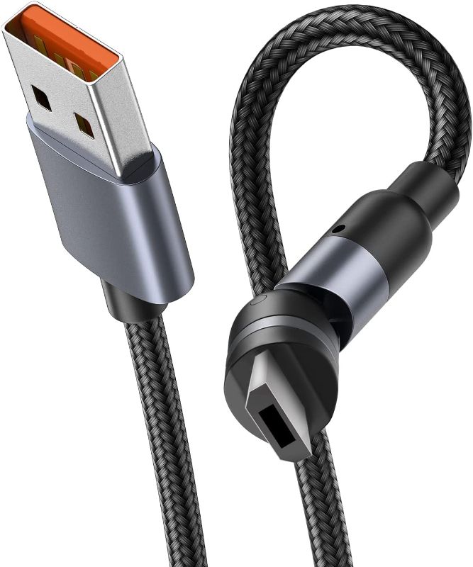 Photo 1 of ORIbox 90 Degree Right Angle Elbow Micro USB Cable, Nylon Armor Braid, Never Rupture Charging Cord Compatible with Samsung Galaxy S20/S10/S9/S8, LG V20/ V30/V40,Black,6ft,J4000001