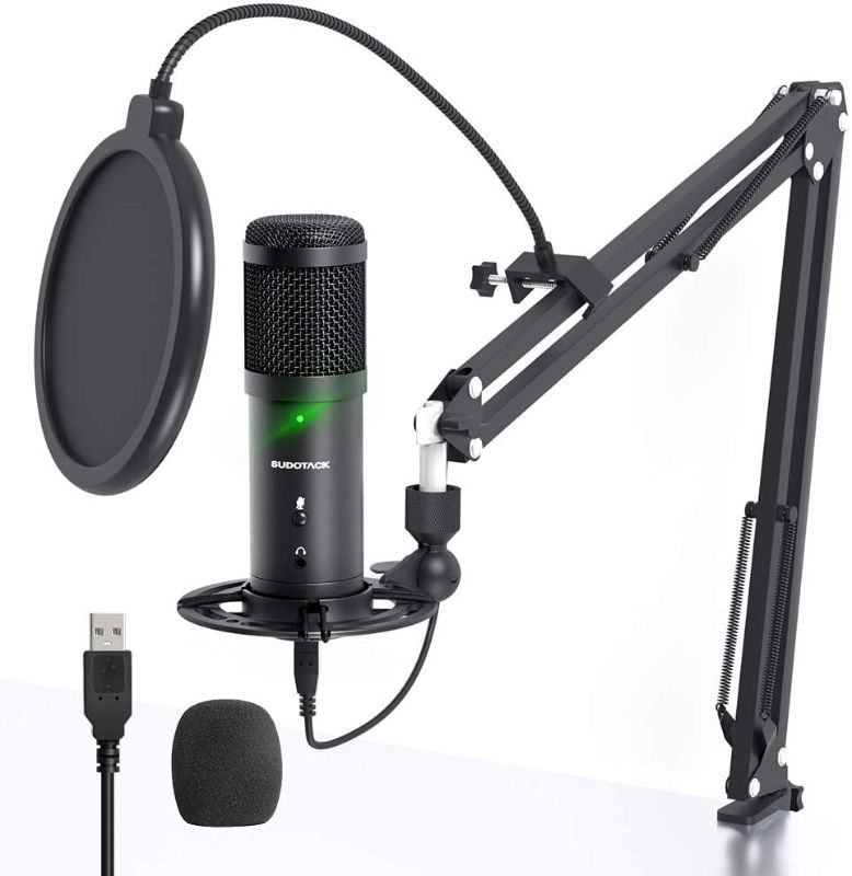 Photo 1 of USB Streaming PC Microphone, Zero-Latency Monitoring SUDOTACK Professional 192kHz/24Bit Studio Cardioid Condenser Mic Kit with Mute Button, for Podcasting,Gaming,Home Recording,YouTube