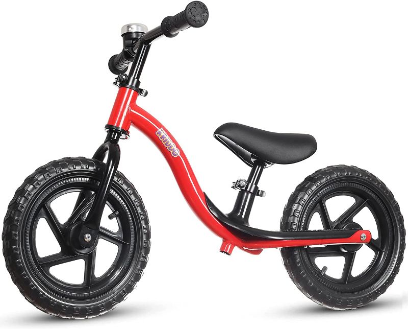 Photo 1 of KRIDDO Toddler Balance Bike 2 Year Old, Age 18 Months to 3 Years Old, Early Learning Interactive Push Bicycle with Steady Balancing and Footrest, Gift Bike for 2-3 Boys Girls, Red