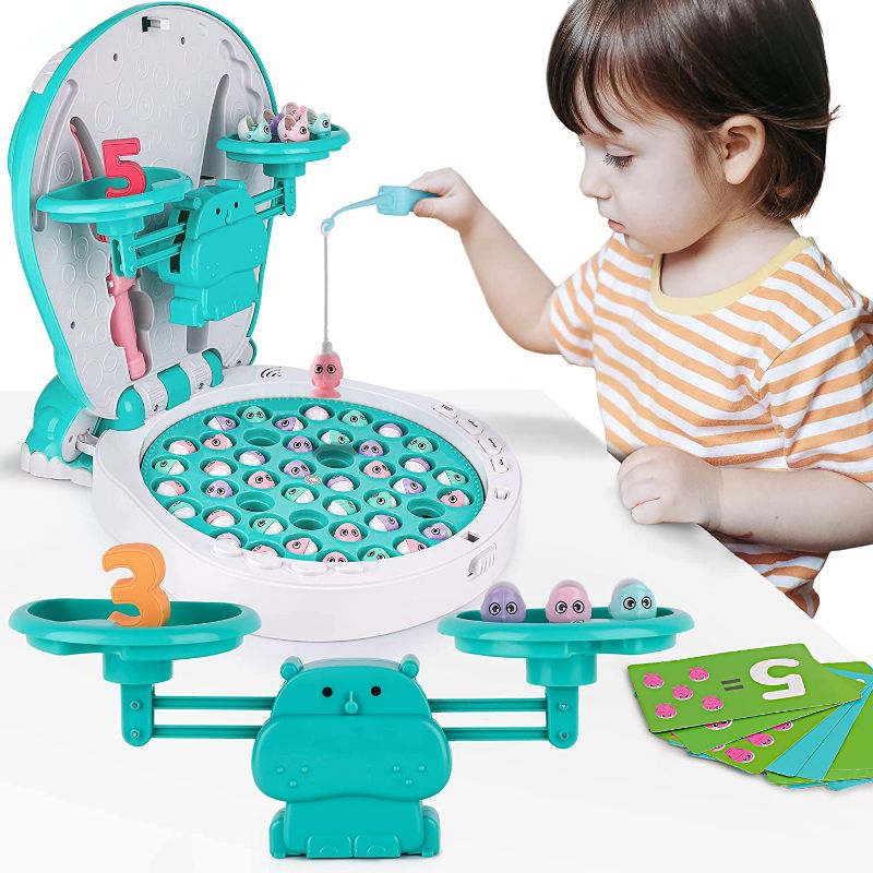 Photo 1 of iPlay, iLearn Kids Magnetic Fishing Games, Toddler Fish Catching Toy W/ Rotating Board, Learning Math Balance, Educational Preschool Counting Set, Birthday Gifts for 3 4 5 6 7 Year Old Boy Girl Child