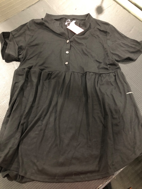 Photo 1 of 18w PLOKNRD Women's Summer Casual Dresses Short Sleeve Loose Ruffle T Shirt Dress

