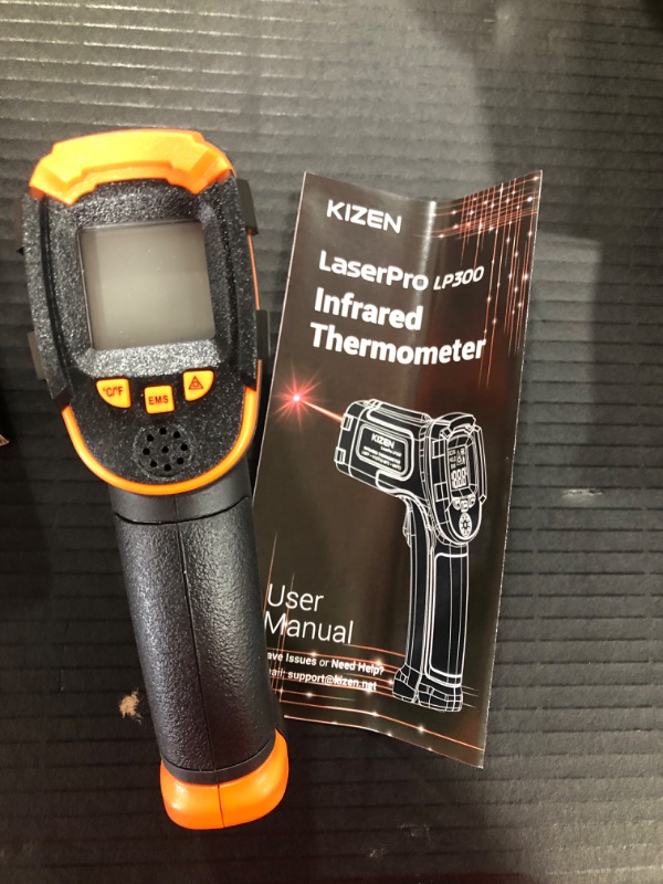 Photo 2 of KIZEN Infrared Thermometer Gun (LaserPro LP300) - Handheld Heat Temperature Gun for Cooking, Pizza Oven, Grill & Engine - Laser Surface Temp Reader -58F to 1112F - NOT for Humans
