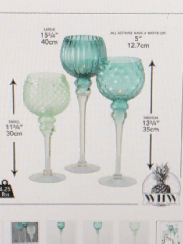 Photo 1 of 3 Piece Long Stem Goblet Candle Holder Set
