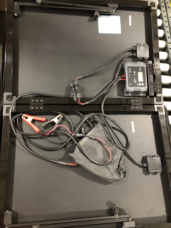 Photo 3 of 100-Watt 12-Volt Foldable Suitcase Off-Grid Solar Kit Built-in Kickstand w/ Waterproof 20A PWM Voyager Charge Controller
