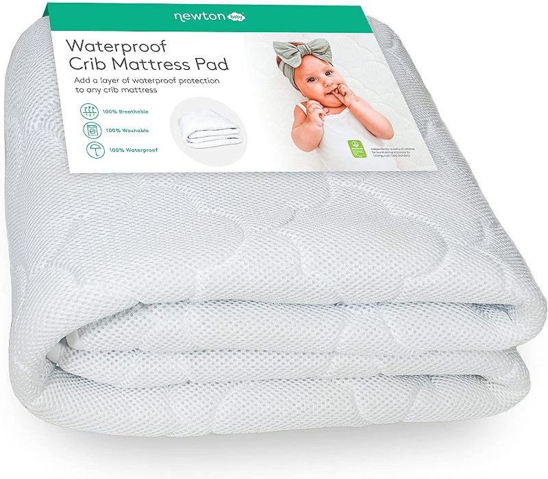 Photo 1 of Newton Waterproof Mattress Crib Mattress Pad | 100% Breathable Proven to Reduce Suffocation Risk, Ultra-Plush, Universal Fit, 100% Washable