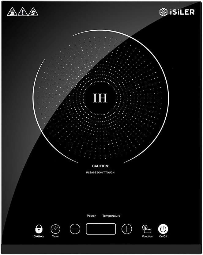 Photo 1 of Portable Induction Cooktop, iSiLER 1800W Sensor Touch Electric Induction Cooker Cooktop with Kids Safety Lock, 18 Power 17 Temperature Setting Countertop Burner with Timer