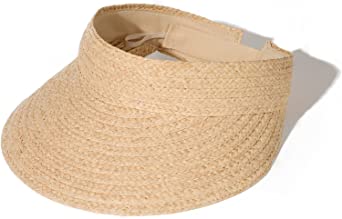 Photo 1 of FURTALK Sun Visor Hats for Women Wide Brim Straw Visors Womens Foldable Beach Visors Summer Roll Up Ponytail Beach Hat