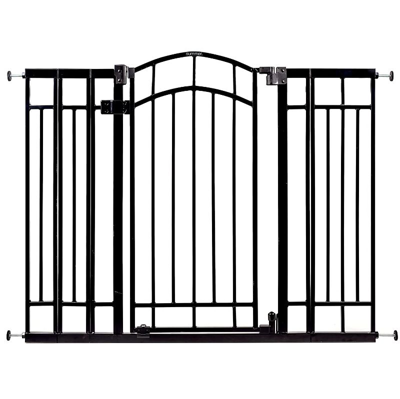 Photo 1 of Summer Multi-Use Decorative Extra Tall Walk-Thru Baby Gate, Fits Openings 28.5" to 48" Wide, Black Metal, for Doorways and Stairways, 36" Tall Baby and Pet Gate, Black, One Size