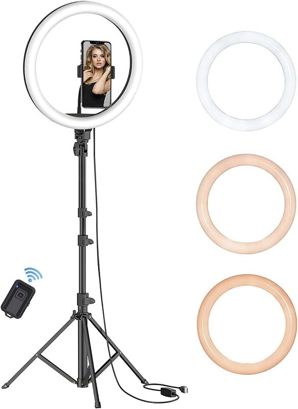 Photo 1 of 10" Selfie Ring Light with Tripod Stand with Phone Holder, SUMCOO Dimmable LED Beauty Ringlight for Makeup/Live Stream/TikTok/YouTube Video, Compatible with iPhone, Android Phone