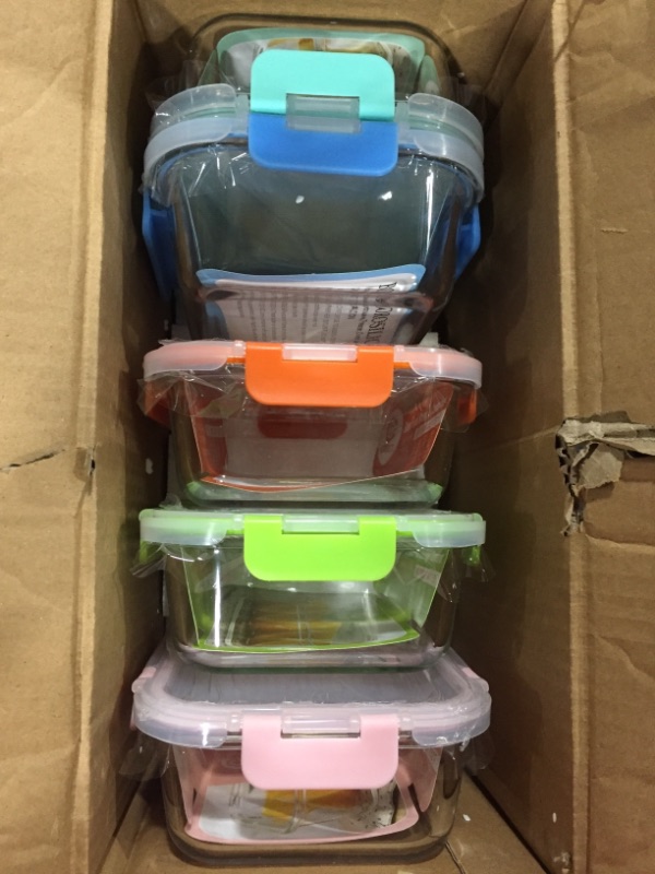 Photo 2 of [5-Packs, 36 Oz.] Glass Meal Prep Containers with Lifetime Lasting Snap Locking Lids Glass Food Containers,Airtight Lunch Container,Microwave, Oven, Freezer and Dishwasher (4.5 Cup)
