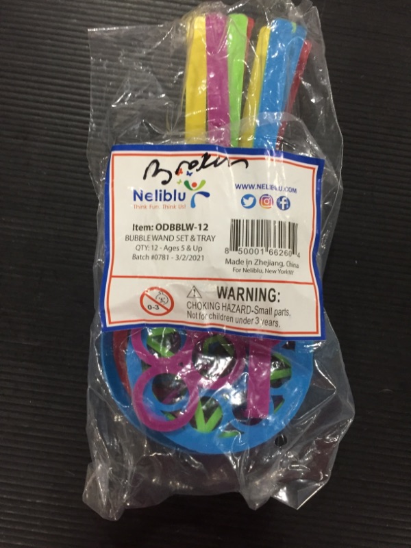 Photo 2 of Neliblu Bulk Bubble Wand Set Bubbles Wand Assortment Party Favor Set Of 11 Assorted Shapes And Colors Plus A Convenient Bubble Solution Tray

