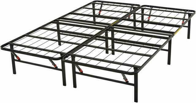 Photo 1 of Amazon Basics Foldable Metal Platform Bed Frame with Tool Free Setup, 14 Inches High, Full, Black
