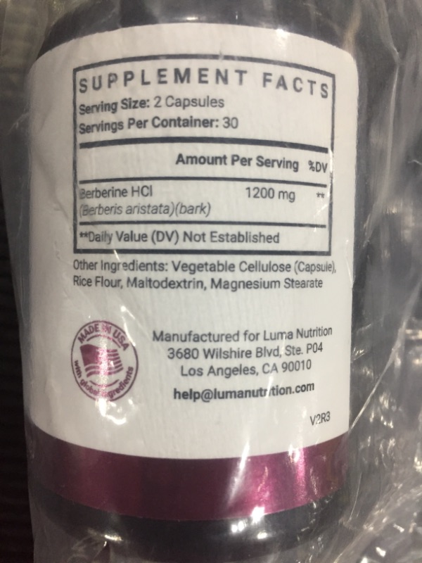 Photo 1 of Berberine Supplement - Berberine 1200mg Per Serving - Berberine HCI - Berberine Plus - 60 Berberine Capsules
