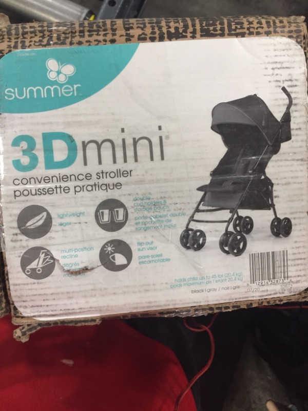 Photo 2 of Summer Infant, 3D Mini Convenience Stroller – Lightweight Stroller with Compact Fold MultiPosition Recline Canopy with Pop Out Sun Visor and More
