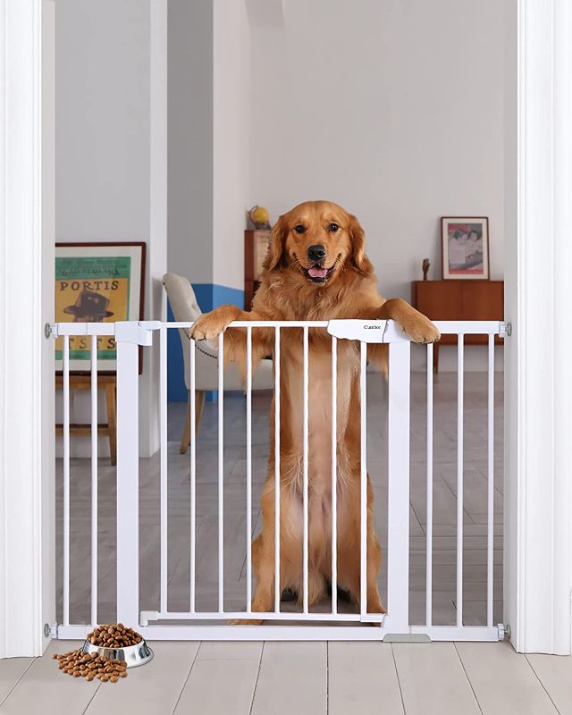 Photo 1 of Mom's Choice Awards Winner-Cumbor 29.5-46" Auto Close Safety Baby Gate, Extra Tall and Wide Child Gate, Easy Walk Thru Durability Dog Gate for House, Stairs, Doorways, White