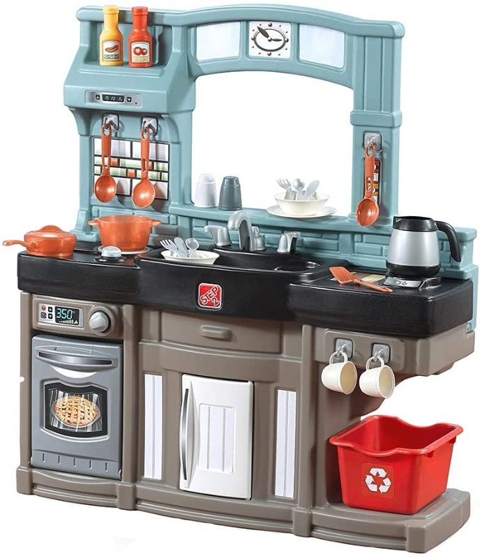 Photo 1 of Step2 Best Chefs Kitchen Playset | Kids Play Kitchen with 25-Pc Toy Accessories Set, Real Lights & Sounds, Multicolor , Blue