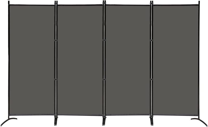 Photo 1 of 4 Panel Privacy Screen Room Dividers 6FT Portable Office Wall Divider for Rooms Separator 110"x20"x71", Grey
