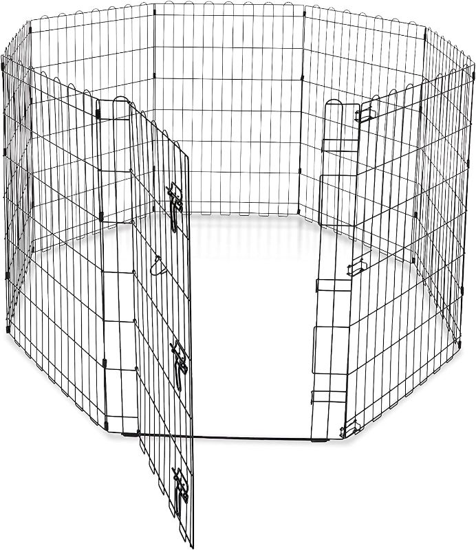 Photo 1 of Amazon Basics Foldable Metal Dog and Pet Exercise Playpen, XS to L Size, With or Without Door 25.39 x 2.64 x 37.4 inches

 