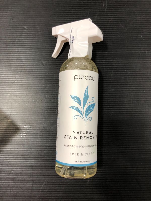 Photo 1 of Puracy Stain Remover for Clothes - Laundry Spray for Fresh and Set-In Clothing Stains - Enzyme-Based Laundry Stain Remover - 99.96% Plant-Powered Natural Spot and Odor Cleaner - Free & Clear - 16 Oz
