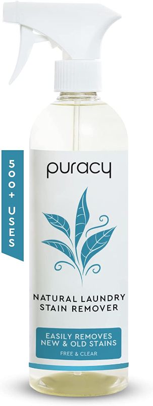 Photo 1 of Puracy Stain Remover for Clothes - Laundry Spray for Fresh and Set-In Clothing Stains - Enzyme-Based Laundry Stain Remover - 99.96% Plant-Powered Natural Spot and Odor Cleaner - Free & Clear - 16 Oz
