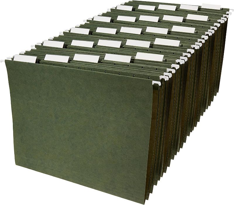 Photo 1 of AmazonBasics Hanging File Folders - Letter Size (25 Pack) - Green