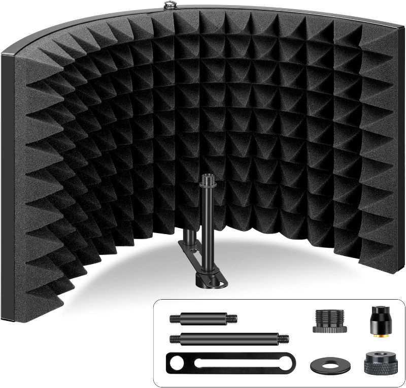 Photo 1 of Aokeo (AO-302) Professional Studio Recording Microphone Isolation Shield.High Density Absorbent Foam is Used to Filter Vocal. Suitable for Blue Yeti and Any Condenser Microphone Recording Equipment
Visit the Aokeo Store
