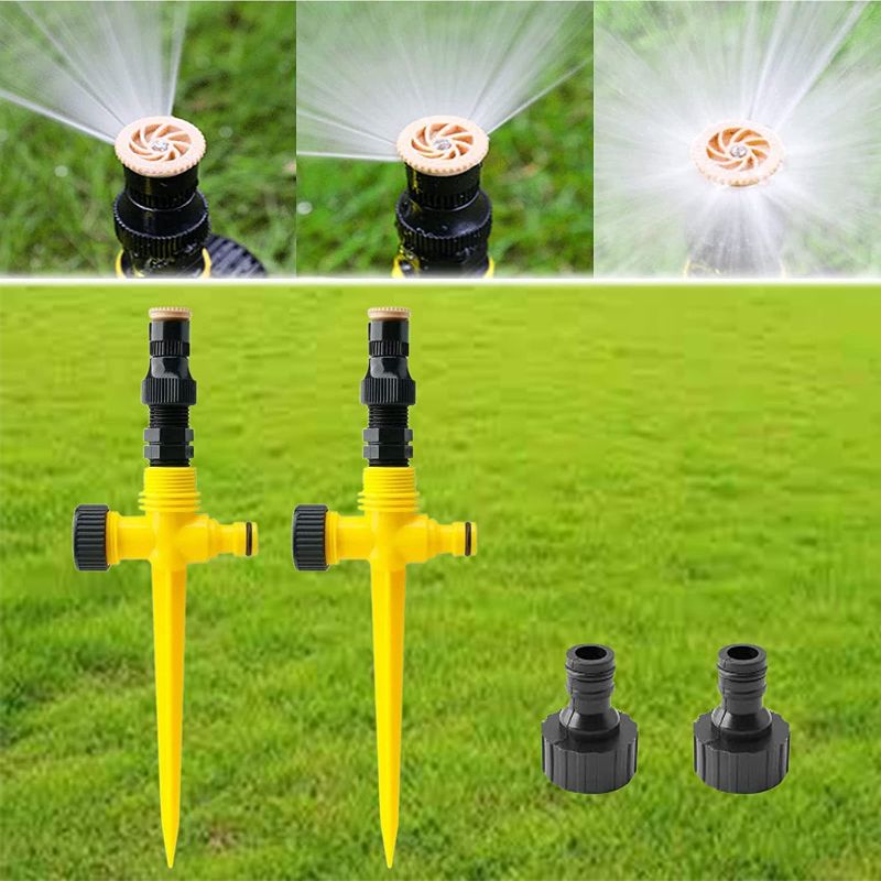 Photo 1 of 360° Rotation Auto Irrigation System Garden Lawn Sprinkler Patio,Coverage Diameter 65ft,Multifunction-Adjustable Garden Sprinkler for Outdoor Grass Garden Yard Lawns (2pcs)