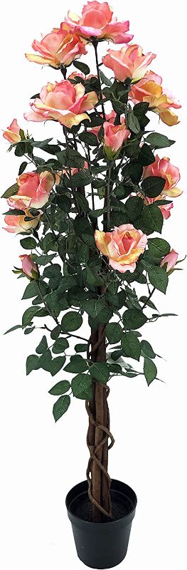 Photo 1 of AMERIQUE Motley Gorgeous & Unique 4.3 Feet Artificial Silk Rose Tree with 18 Flowers, Feel Real Technology