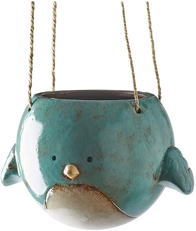 Photo 1 of Bluebird Hanging Planter Pot - Ceramic - 7" Diameter
