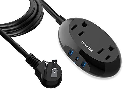 Photo 1 of Power Strip with USB C,5 ft Extension Cord,2 Outlets 3 USB Ports(15W 3.1A) 