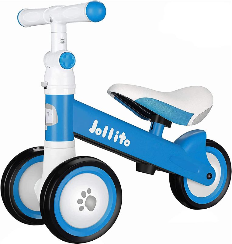 Photo 1 of Jollito Baby Balance Bike, Adjustable Toddler Baby Bicycle 12-24 Months with 3 Silent Wheels, No Pedal Toddlers Walker Bike Riding Toy for 1 Year Old Boys Girls, Best Birthday Gift
