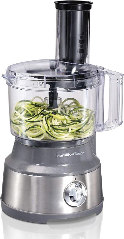 Photo 1 of Hamilton Beach Food Processor, Vegetable Chopper & Veggie Spiralizer for Slicing, Shredding, Mincing, and Puree, 10 Cups, Silver USE FOR PARTS