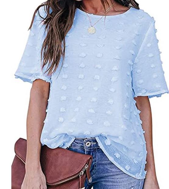 Photo 1 of Women's Fashion Summer Short Sleeve Chiffon Blouse Loose T-shirt Casual Tops L