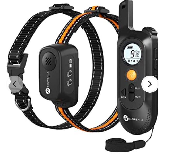 Photo 2 of Dog Training Collar with Voice Commands, Beep, Vibration and Shock Modes, Rechargeable Waterproof Dog Shock Collar, Adjustable Levels Electric Dog Collar Set for Small Medium Large Dogs
