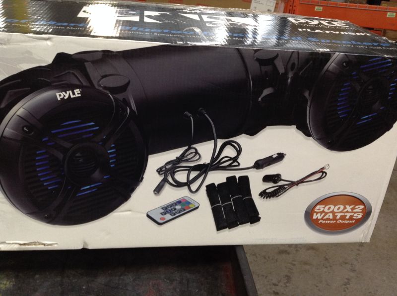 Photo 1 of Pyle PLATV85BT 500x2 Watt Portable Marine Speaker with Color Changing LED Lights  
