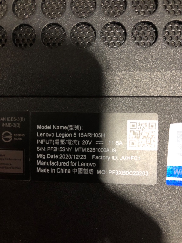 Photo 1 of Lenovo Legion 5 Gaming Laptop, 15.6" FHD (1920x1080) IPS Screen, AMD Ryzen 7 4800H Processor, 16GB DDR4, 512GB SSD, NVIDIA GTX 1660Ti, Windows 10, 82B1000AUS, Phantom Black
