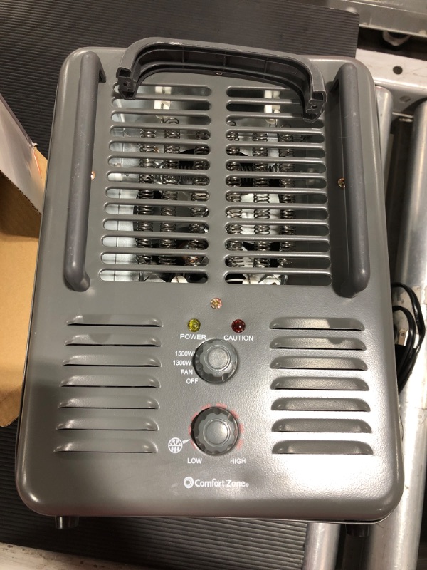 Photo 1 of Comfort Zone CZ798 1500 Watt 3-Prong Milkhouse Utility Heater, Grey
