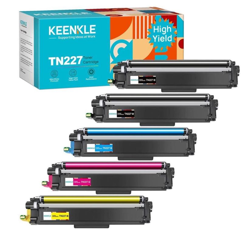 Photo 1 of KEENKLE Compatible Toner Cartridge Replacement for Brother TN227 TN227BK TN-227 TN223BK TN223 Compatible with MFC-L3770CDW MFC-L3750CDW HL-L3290CDW HL-L3210CW HL-L3230CDW Printer Tray, 5 Pack
