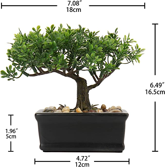 Photo 1 of Artificial Bonsai Tree Juniper Faux Plants Indoor Small Fake Plants Decor with Ceramic Pots for Home Table Office Desk Bathroom Shelf Bedroom Living Room Farmhouse Decorations
