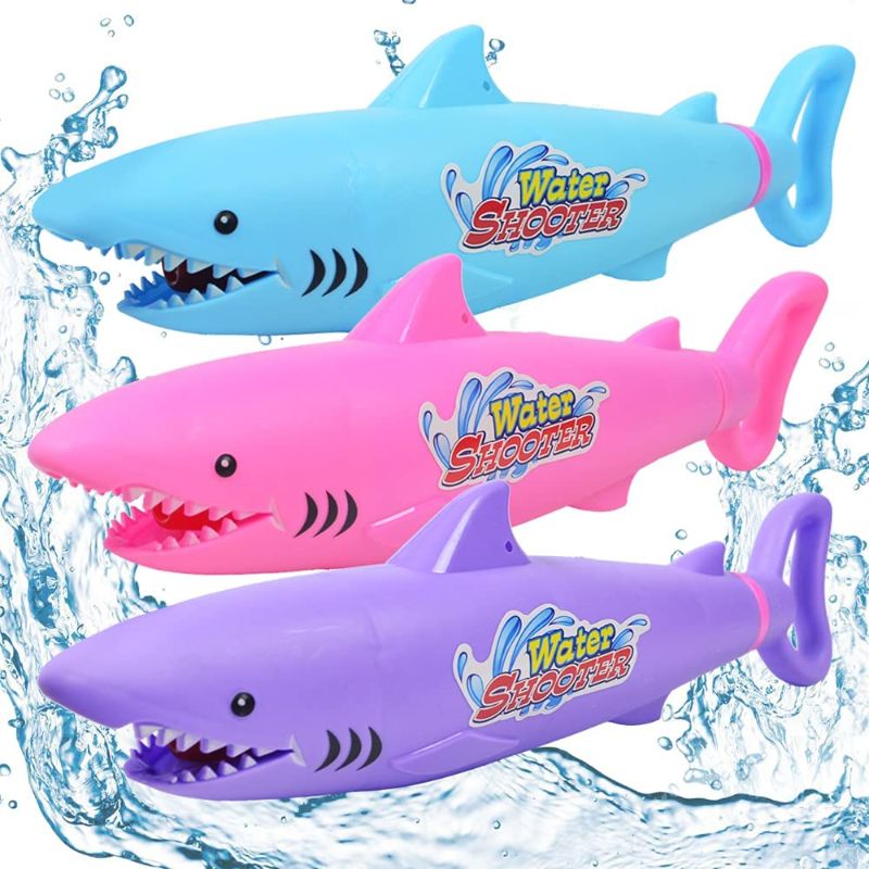 Photo 1 of AINOLWAY Water Guns for Kids Squirt Water Blaster Shark Designed, 3 Pack Summer Water Shooter Toy Guns for Kids Ages 4-12 Toy for Pool Swimming Beach Water Fighting Games Toys
