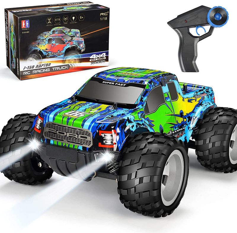 Photo 1 of Ford Raptor F150 Remote Control Car 20km/h 4WD RC Car with Rechargeable Battery Headlights High Speed Off Road Monster Trucks for Boys Girls Kids, Green
